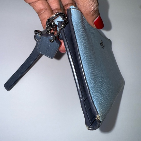 Coach Sky Blue Leather Wristlet - Picture 8 of 10